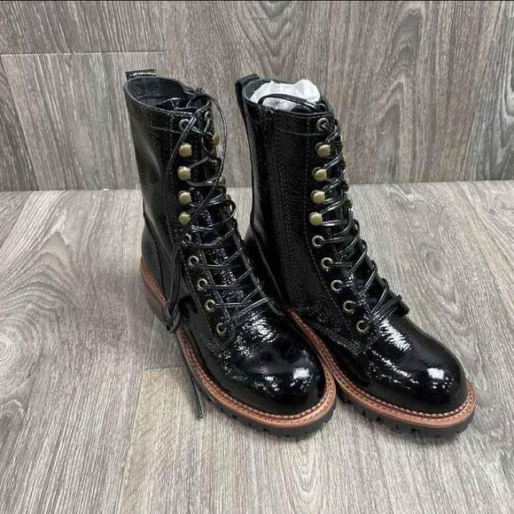 Jeffery Cambell Designer Women Patent Leather Boots - Size 7 - Picture 1 of 6